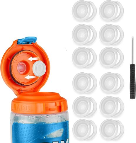 Dispensing Valves Compatible with Gatorade Water Bottle - 6pcs Silicone Valve and Plastic Insert with Screwdriver, Replacement Accessories for Gatorade Gx Water Bottle Gatorade 32oz Bottle in Saudi Arabia