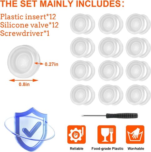 Dispensing Valves Compatible with Gatorade Water Bottle - 6pcs Silicone Valve and Plastic Insert with Screwdriver, Replacement Accessories for Gatorade Gx Water Bottle Gatorade 32oz Bottle in Saudi Arabia