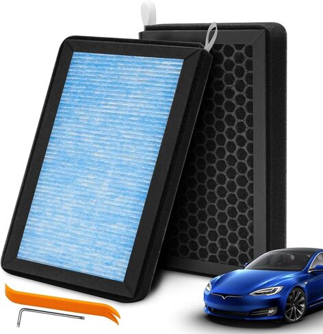 Tesla Model 3 Model Y HEPA Cabin Air Filter with Activated Carbon Tesla Air Filter Replacement 2 Pack-Upgraded Pro (2016-2024) in Saudi Arabia