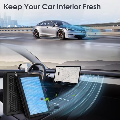 Tesla Model 3 Model Y HEPA Cabin Air Filter with Activated Carbon Tesla Air Filter Replacement 2 Pack-Upgraded Pro (2016-2024) in Saudi Arabia