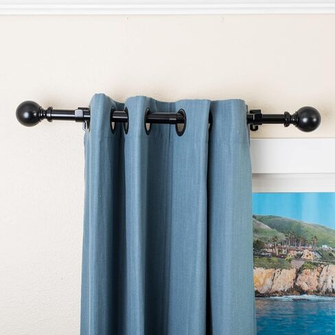 قضيب ستارة كلاسيكي من ديكوبوليتان مقاس 1 بوصة، من 12 إلى 20 بوصة، أسود in Kuwait