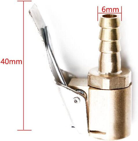 Tire Air Chuck, Heavy Duty Brass Locking Tire Inflator Air Chuck Adapter Connect, No Leakage Tire Inflator Compressor Pump Connect Accessories Tool, 2 Pack (1/4inch-8mm) in Saudi Arabia