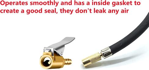 Tire Air Chuck, Heavy Duty Brass Locking Tire Inflator Air Chuck Adapter Connect, No Leakage Tire Inflator Compressor Pump Connect Accessories Tool, 2 Pack (1/4inch-8mm) in Saudi Arabia