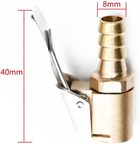 Tire Air Chuck, Heavy Duty Brass Locking Tire Inflator Air Chuck Adapter Connect, No Leakage Tire Inflator Compressor Pump Connect Accessories Tool, 2 Pack (1/4inch-8mm) in Saudi Arabia