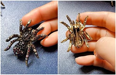 Spider Brooch pins Crystal Rhinestone Women Enamel Insect Pin Lapel Pin Safety Pin in Kuwait