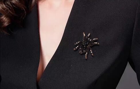 Spider Brooch pins Crystal Rhinestone Women Enamel Insect Pin Lapel Pin Safety Pin in Kuwait