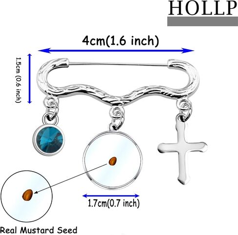 HOLLP Faith Mustard Seed Pin with Birthstone Christian Jewelry Religious Gift Birthday Gift for Women Girl in Saudi Arabia