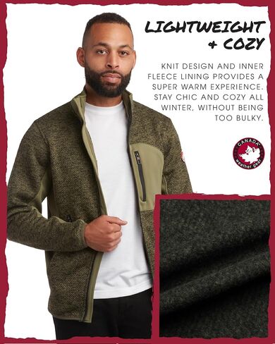 CANADA WEATHER GEAR Men's Sweater Fleece Jacket - Warm Zip Up Techno Fleece Sweater - Casual Outdoor Jackets for Men (M-XXL) in Kuwait