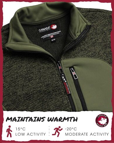 CANADA WEATHER GEAR Men's Sweater Fleece Jacket - Warm Zip Up Techno Fleece Sweater - Casual Outdoor Jackets for Men (M-XXL) in Kuwait