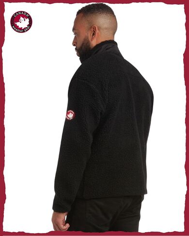 CANADA WEATHER GEAR Men's Fleece Jacket - Sherpa Lined Zip Up Jacket with Nylon Panels - Warm Outdoor Jackets for Men (M-XXL) in Kuwait