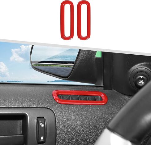 Jimen Compatible with Ford Mustang 2010-2014, Car Interior Door Side AC Vent Outlet Cover Trim (Red) in Saudi Arabia