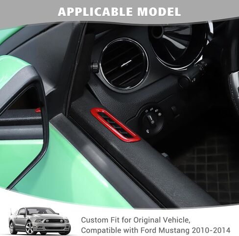 Jimen Compatible with Ford Mustang 2010-2014, Car Interior Door Side AC Vent Outlet Cover Trim (Red) in Saudi Arabia