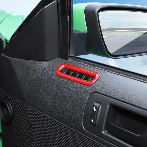 Jimen Compatible with Ford Mustang 2010-2014, Car Interior Door Side AC Vent Outlet Cover Trim (Red) in Saudi Arabia