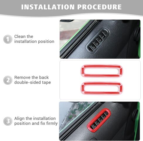 Jimen Compatible with Ford Mustang 2010-2014, Car Interior Door Side AC Vent Outlet Cover Trim (Red) in Saudi Arabia