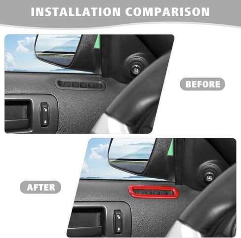 Jimen Compatible with Ford Mustang 2010-2014, Car Interior Door Side AC Vent Outlet Cover Trim (Red) in Saudi Arabia