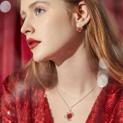 BriLove Stunning Crab Jewelry Set for Women,Gorgeous Rhinestones Crystal Statement Necklace Dangle Earrings Set for Party Prom Accessories in Saudi Arabia