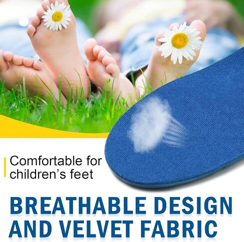 Ailaka Kids Orthotic Cushioning Arch Support Shoe Insoles, Children Pu Foam Inserts for Flat feet, Plantar Fasciitis, Feet Heel Pain Relief Blue in Kuwait