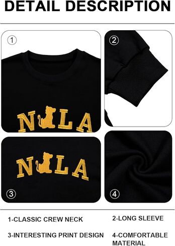 UNIQUEONE Magical Sweatshirt Matching Clothes Couples - Movie Sweatshirts Lion Graphic Sweater Casual Long Sleeve Tops in Saudi Arabia