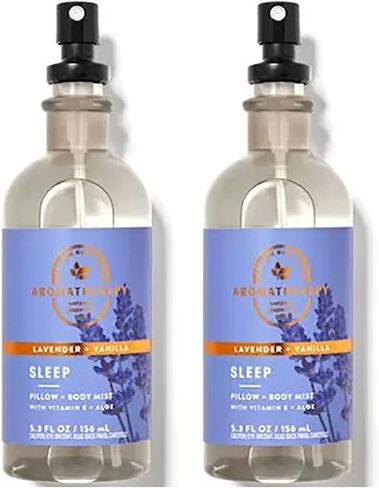 رذاذ وسادة لتخفيف التوتر باللافندر والفانيليا من باث آند بودي وركس، 5.3 أونصة سائلة، عبوتان (لافندر فانيليا) in Kuwait