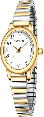 Gold Watches for Women,Easy Reading Analog Watch with Gold Stainless Steel Expansion Band,Water Resistant in Kuwait