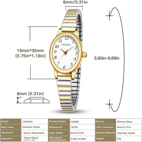 Gold Watches for Women,Easy Reading Analog Watch with Gold Stainless Steel Expansion Band,Water Resistant in Kuwait