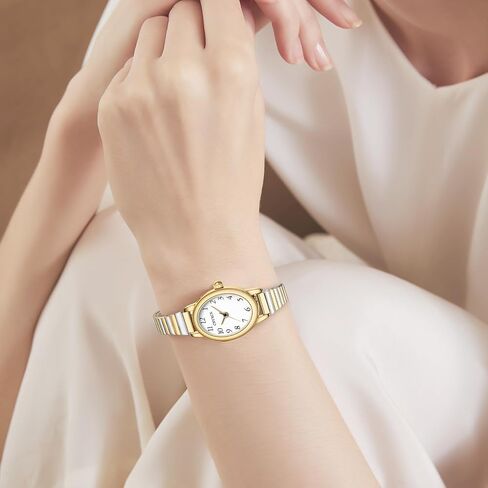 Gold Watches for Women,Easy Reading Analog Watch with Gold Stainless Steel Expansion Band,Water Resistant in Kuwait