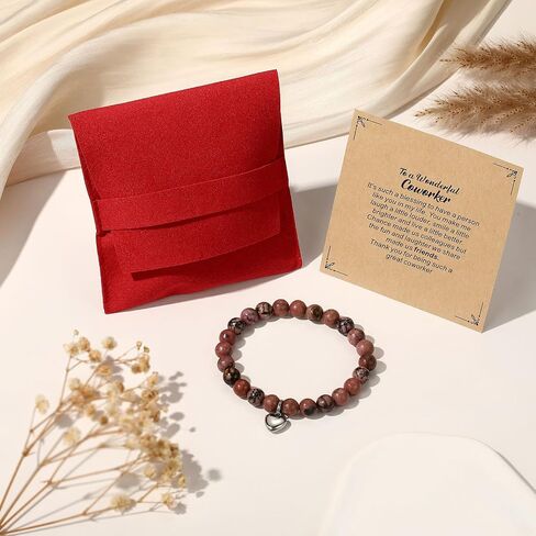 Kvekstio Coworker/Boss/Thank You Gifts for Women Natural Stone Beaded Bracelet for Female Christmas Birthday Retirement Jewelry Gift in Kuwait