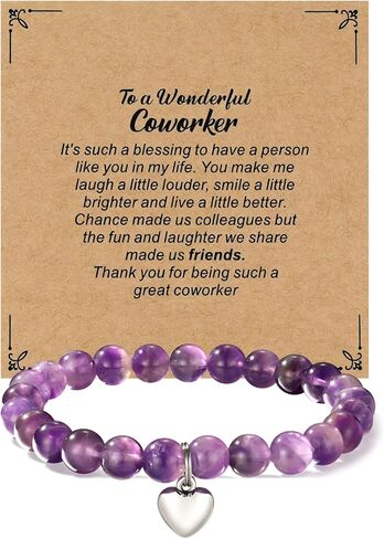Kvekstio Coworker/Boss/Thank You Gifts for Women Natural Stone Beaded Bracelet for Female Christmas Birthday Retirement Jewelry Gift in Kuwait