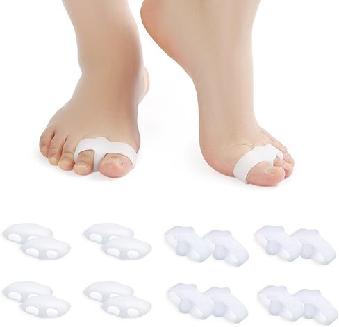 Silicone Toe Spacers Big Toe Straightener for Feet Correct Toes Yoga Toe Straightener for Correct Toe Alignment Hammer Toe Corrector Toe Spreader Foot Stretcher (5 Holes, 4 Beige) in Saudi Arabia