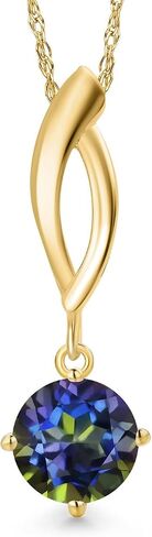 Gem Stone King 10K Yellow Gold 6MM Round Gemstone Birthstone Infinity Pendant Necklace For Women | Gold Necklace For Women | With 18 Inch Gold Chain in Saudi Arabia