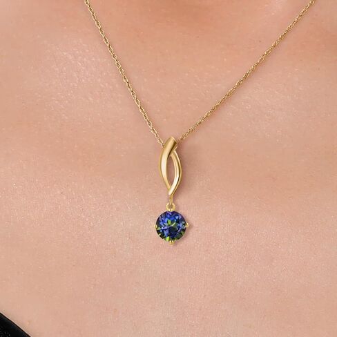 Gem Stone King 10K Yellow Gold 6MM Round Gemstone Birthstone Infinity Pendant Necklace For Women | Gold Necklace For Women | With 18 Inch Gold Chain in Saudi Arabia