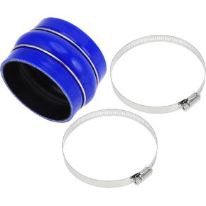 X AUTOHAUX 1 Set 102mm/4.02" ID 76mm/2.99" Length Blue Car Silicone Hose with Clamps Hump Hose Coolant Hose Universal