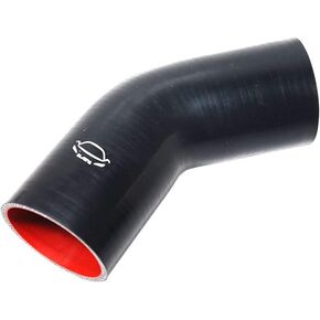 LTI Universal 4-Ply Reinforced High Performance Inner Diameter 3" 45 Degree Elbow Silicone Hose Coupler 76mm (3" BLACK)