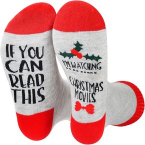 Funny Socks for Men Women, If You Can Read This I'm Watching Christmas Movies Novelty Socks for Christmas Gifts