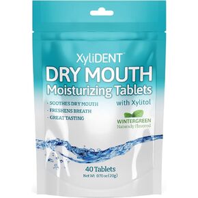 Nature's Stance XyliDENT Xylitol Tablets for Dry Mouth Relief - Stimulates Saliva, Freshens Breath, Reduces Acid Production, Fast Acting Relief, 40 Count (Pomegranate Raspberry)