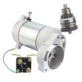 Starter & Bendix & Solenoid for Polaris 1985-2003 Trail Blazer Trail Boss Scrambler Sportsman Big Boss Sport Xplorer Xpress 250 300 350 400, 3083760 3085393 3084403, Trail Blazer 250 Starter