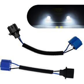 2 PCS Car 9.44" LED/Halogen/SMD/OEM Bulb Socket Wire Harness, H4 to H13 Female Plug Waterproof Front Lighting Bulb Wire Harness Connector Wire Harness, for Cars Motorcycles (Black & Blue)