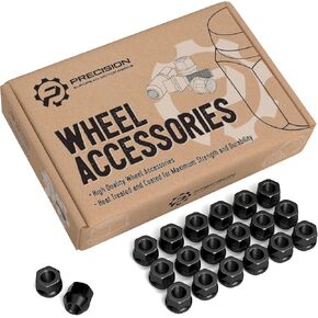 20pcs Open End Lug Nuts, 1/2x20 Threads, 0.81" Length, Cone Conical Taper Acorn Seat, 19mm 3/4" Hex Head, Compatible with Ford Lincoln Dodge Jeep and More - Black in Kuwait