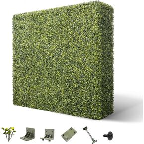 ECOOPTS Artificial Boxwood Hedge Divider Wall with Faux Leaves for Party Wedding Home Yard Office (18" Wx18 Hx18 D)