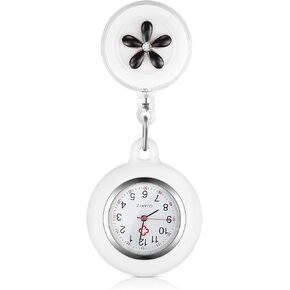 Hemobllo Nurse Watch - Nurse Lapel Watch Clip On Watch Retractable Nurse Fob Watch Cute Flower Nursing Watch for Nurse Doctor