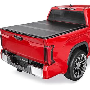 سرير شاحنة MOSTPLUS رباعي الطي ناعم بغطاء تونيو متوافق مع 2014-2021 Toyota Tundra Fleetside للنماذج مع أو بدون نظام Deckrail (5.5 قدم) على سرير الشحن العلوي مقاوم للماء