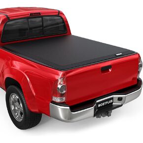MOSTPLUS Quad Fold Soft Tonneau Cover Truck Bed Compatible for 2014-2021 Toyota Tundra Fleetside for Models with or Without The Deckrail System (5.5 FT) On Top Cargo Bed Waterproof