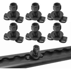 Sliver L Track Double Lug Stud for Truck Bed or Trailer Cargo Control, L Track Hook Double Screw Fastening Accessories, Working Load Limit 1833 lbs (6 Pack)