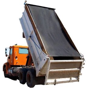 Leaveshade Dump Truck Mesh Tarp 7'X18' - غطاء أسود شديد التحمل مع جيب 6 بوصات معزز بإبرة مزدوجة وحزام تمزيق، حلقات نحاسية أكثر سمكًا لا تصدأ - ضمان لمدة 3 سنوات