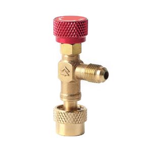 Grifo 1/4 5/16 R410A Adapter Ball Valve for Suction Pump,Water Shut Off Valve,1 4 5 16 Brass Control Valve for Refrigerant Charging Hose R410A
