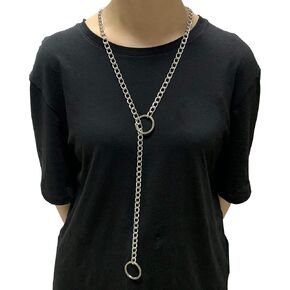 MILAKOO Punk Chain Choker O-Ring Pendant Necklace Long Link Chunky Choker