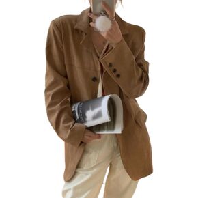 RICHTRUE Old Money Aesthetic Winter Brown Faux Leather Jacket Women Fall Fashion 2024 Trendy Suede Jacket Y2k Outerwear