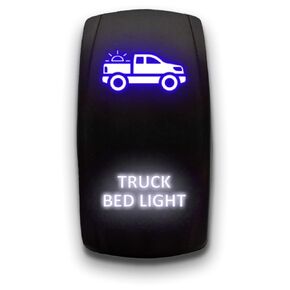Bed Lights - Green - Laser Etched Toggle Switch 20A 12V - Vertical Rocker Switch 5-Pin DPST