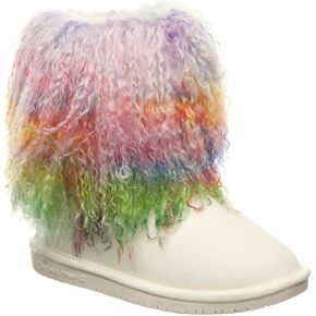 BEARPAW Boo Youth قوس قزح الحجم 5 | حذاء شبابي كلاسيكي من جلد الغزال | حذاء سهل الارتداء للشباب | حذاء شتوي مريح