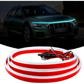 59 Inch Car LED Hood Light Strip,Exterior Flexible Daytime Hood Light Strip Car Led Lights Interior,Scan Starting Hood Led Light Strip for Trucks,SUVs(Ice Blue)